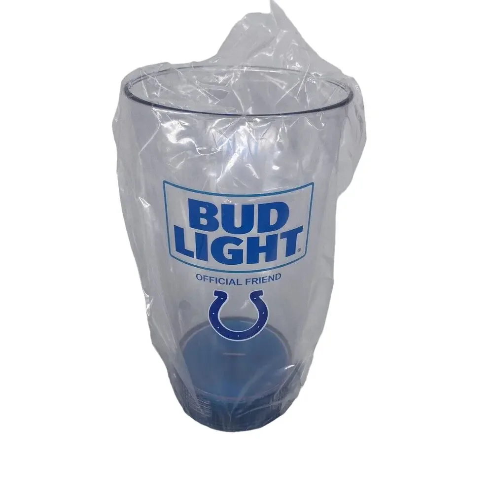 Bud Light Touchdown Glass Plastic Pint Indianapolis Colts Light Up Tumbler